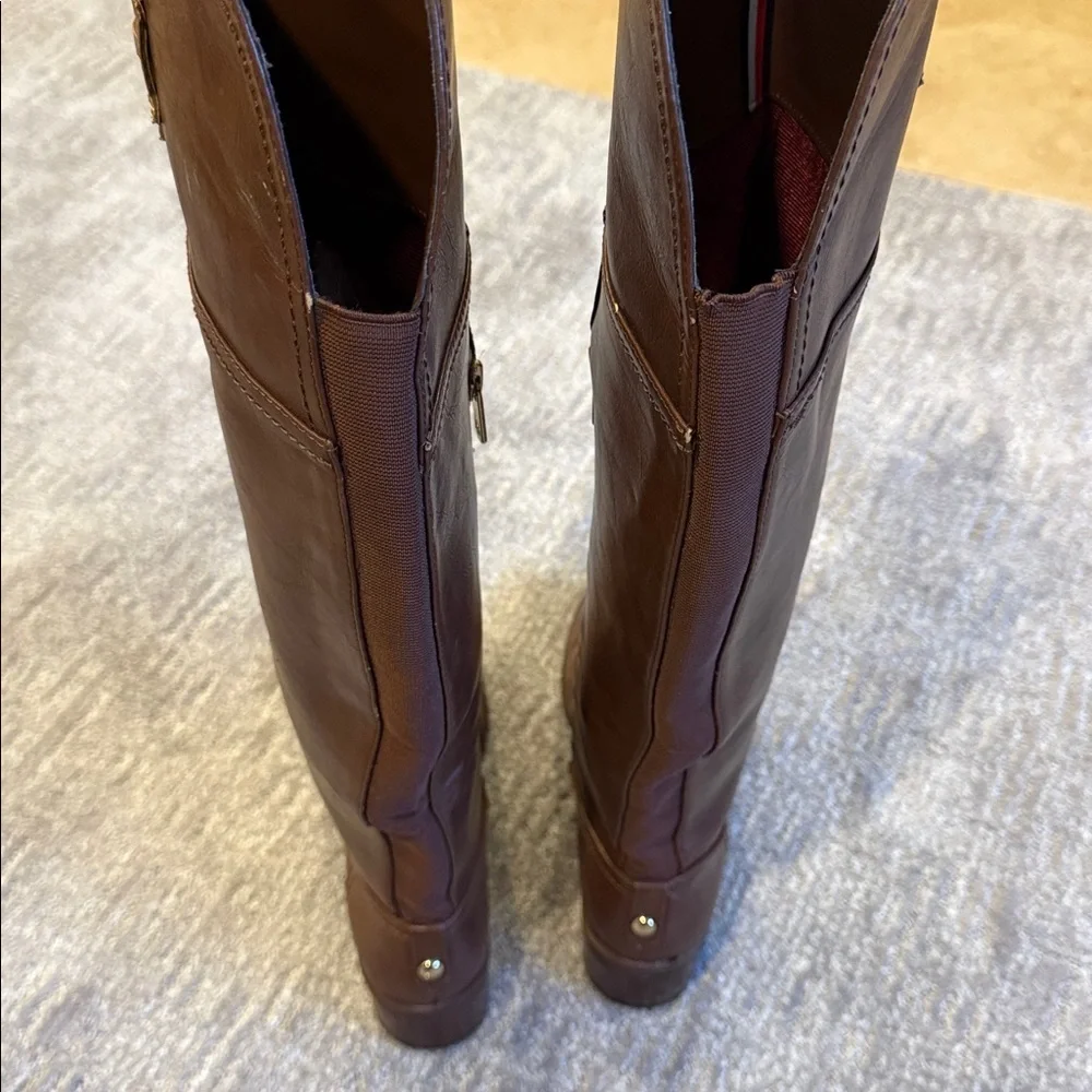 Tommy Hilfiger Womens Brown Knee High Riding Boots Size 8M